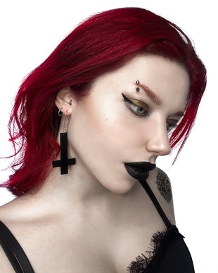 PETRUS Cross Gothic Inverted Cross Earring